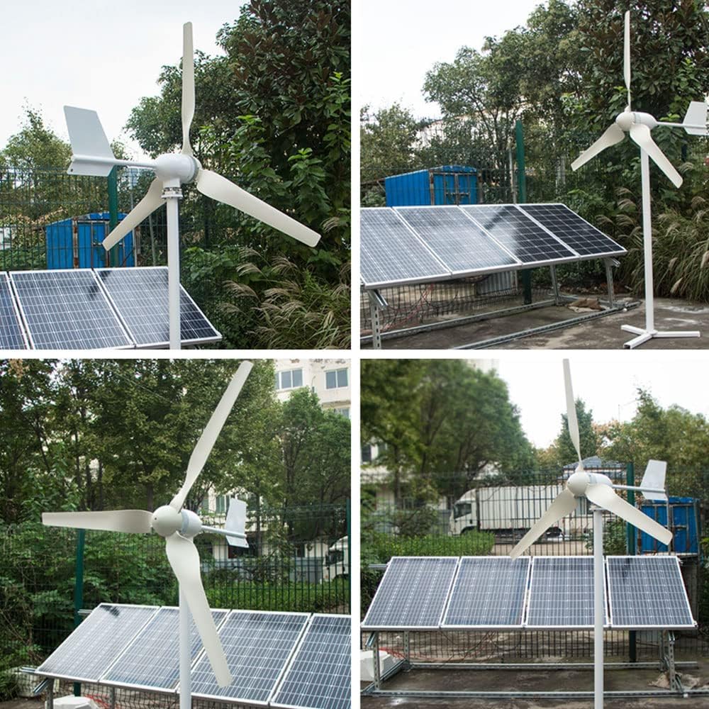 3 Blade Wind Turbine Generator 800W/1000W Home Use Low Wind Speed Start Wind Power Turbine Generator Household Small Vertical Wind Generator