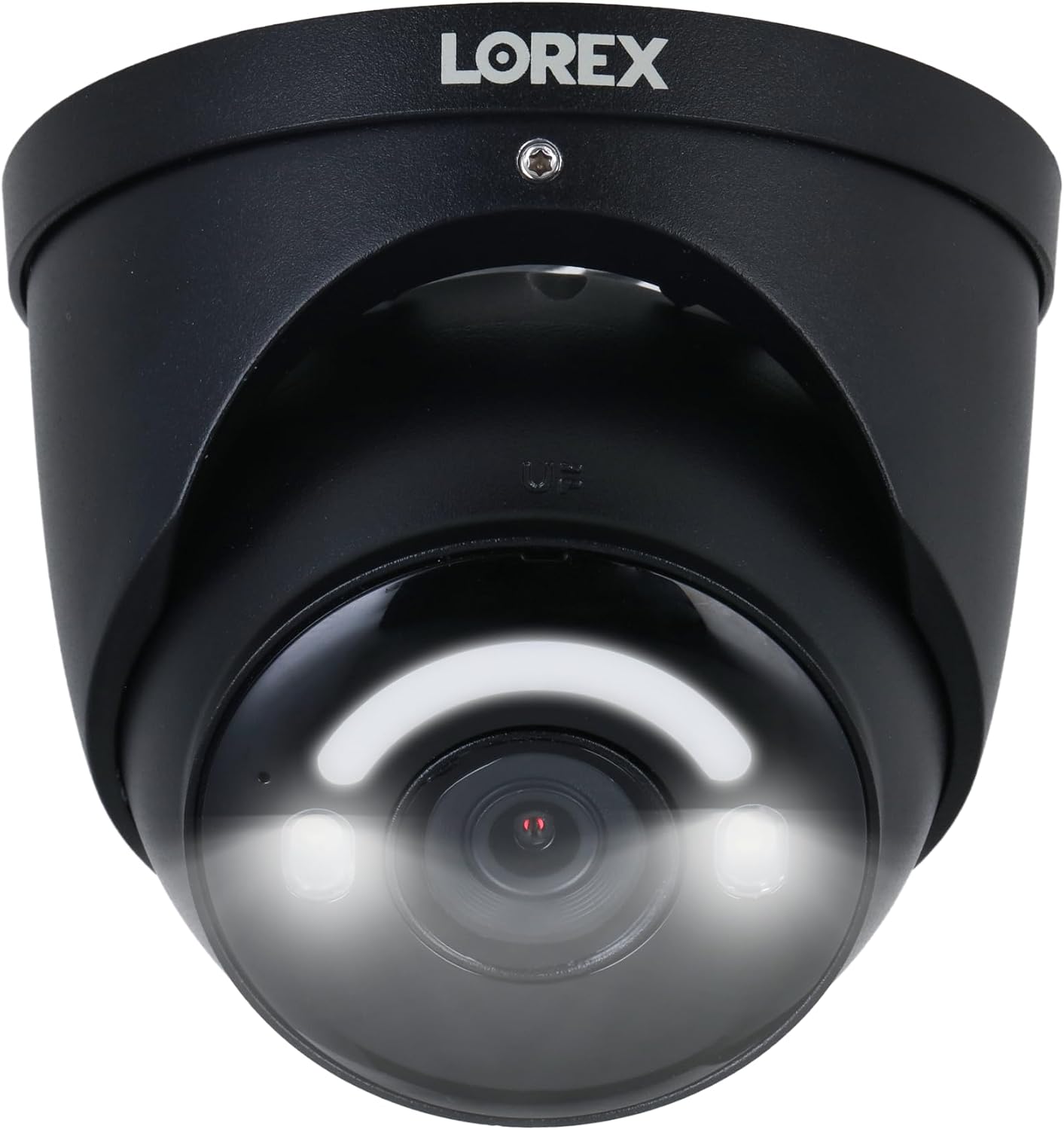 Lorex 4K 8MP IP Wired Metal Dome Outdoor/Indoor Security Camera - Smart Security Lighting, Smart Motion Detection, Deterrence Siren, Color Night Vision Booster, 2-Way Talk, IP67 Weatherproof (Black)