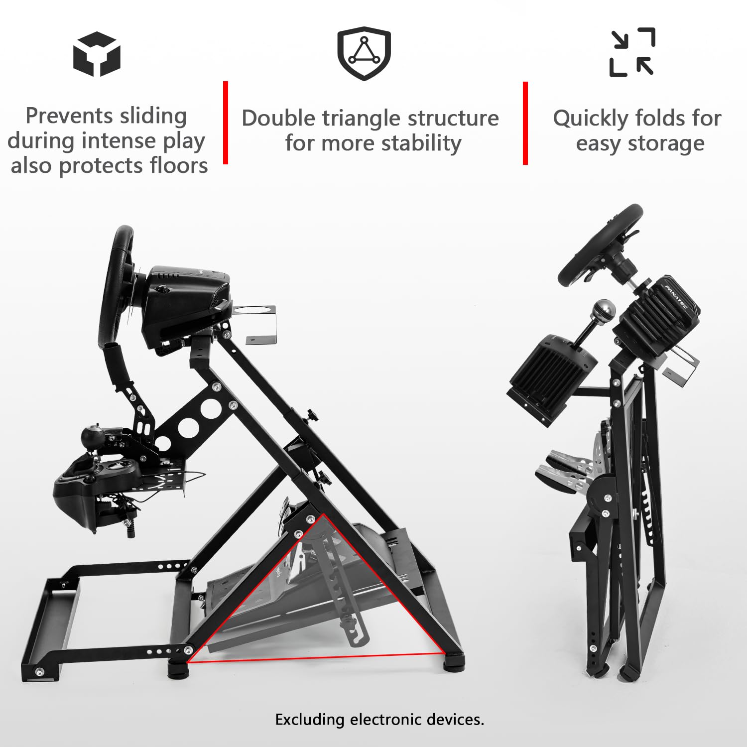 Dardoo X Frame Racing Wheel Stand Foldable Fit for Logitech G25 G27 G29 G920, for Thrustmaster T300RS GT Adjustable Racing Simulator Steering, NOT Included Wheel Pedal Handbrake and Shifter