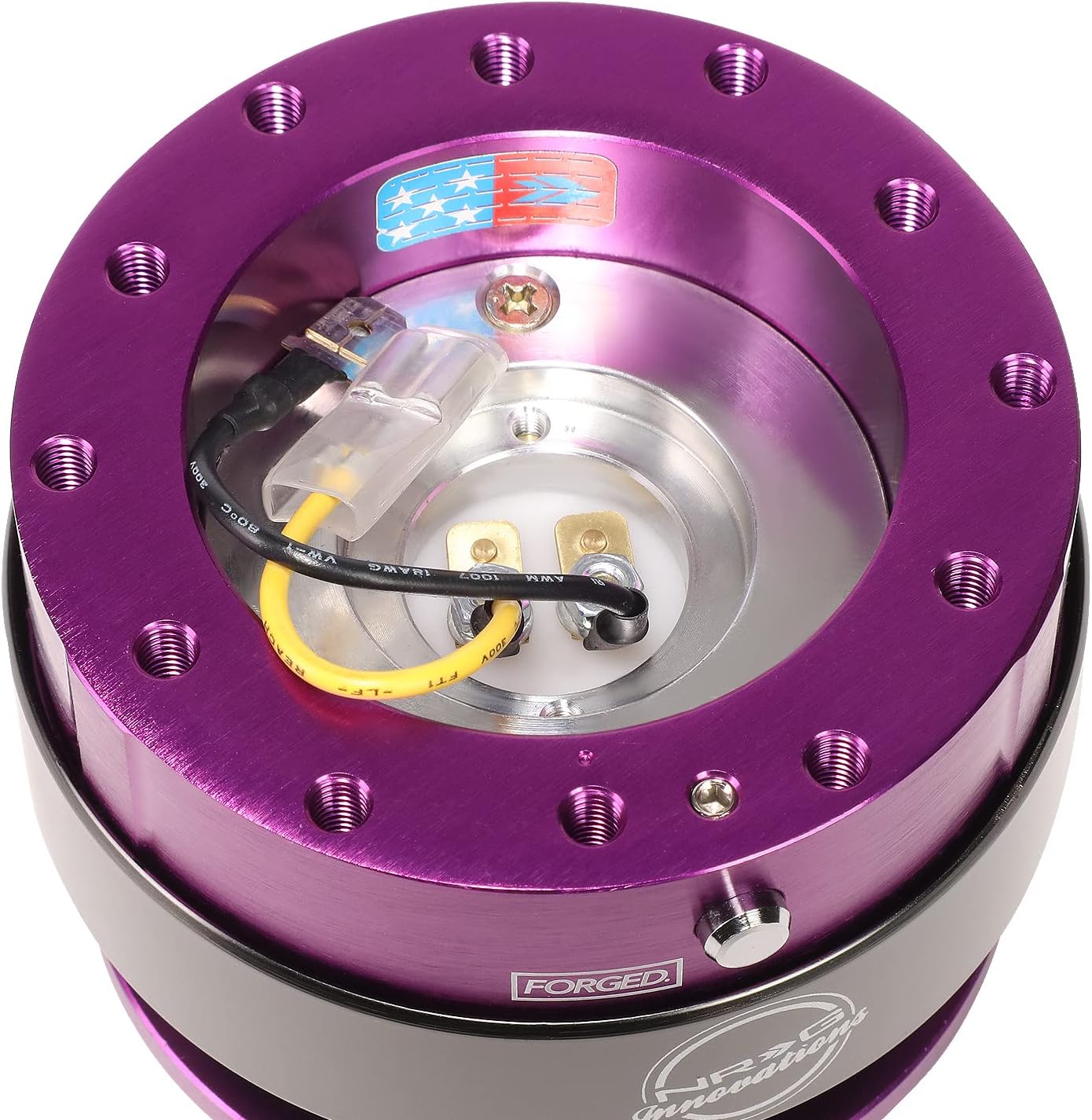 NRG Innovations Steering Wheel Quick Release Kit with Titanium Ring,Purple Body, NRG-SRK-200PP-TI
