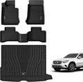 3W Floor Mats and Cargo Liner Compatible for Mercedes Benz GLC 2016-2022, TPE All Weather Custom Fit GLC300/GLC350e/GLC43 AMG/GLC63 AMG/GLC63 AMG S Car Mats and Trunk Liner(Not Fit Coupe)