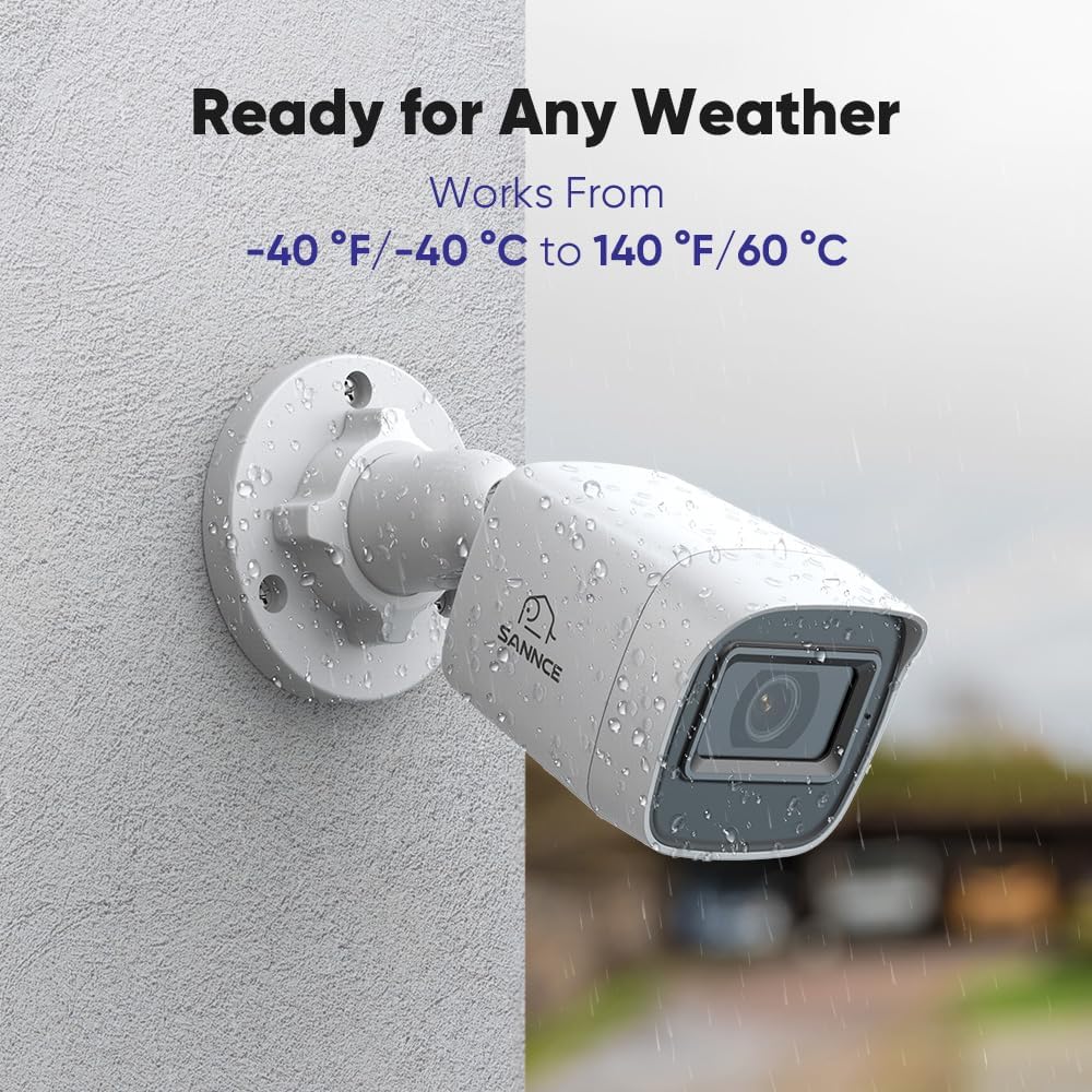 SANNCE 1080P Wired Security Camera System, CCTV 8 Channel 5-in-1 DVR with 1TB Hard Drive and 8Pcs Outdoor Day/Night Surveillance Cameras, Easy Remote Access, Motion Detection, 100ft Night Vision