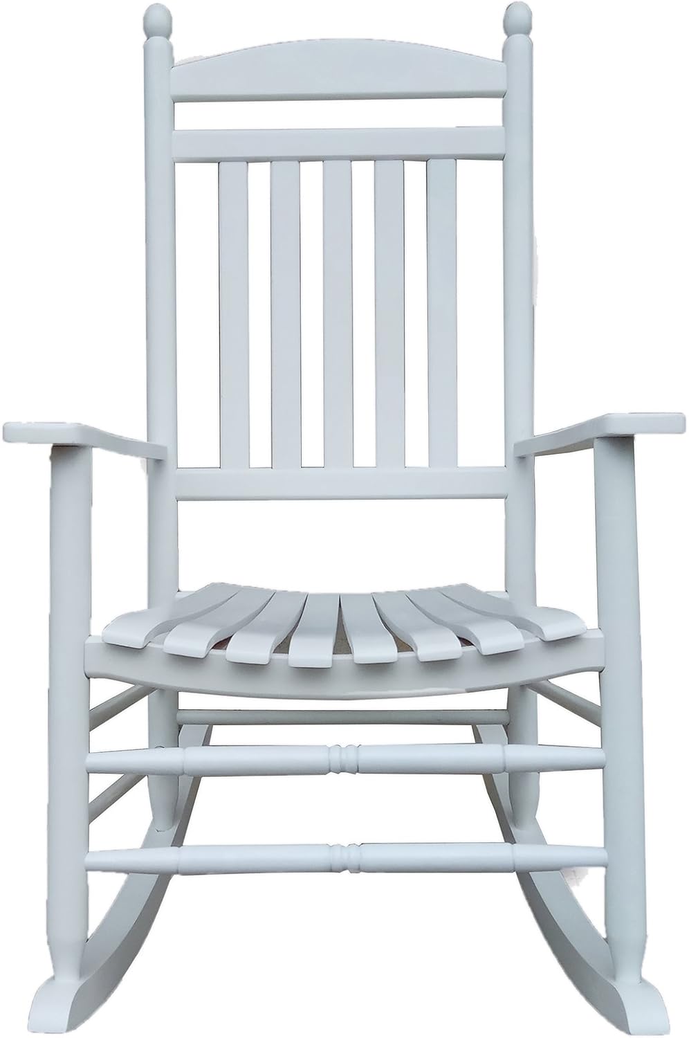 Rocking Rocker-A040WT White Wood Porch Rocker/Outdoor Rocking Chair -Easy to Assemble-Comfortable Size-Outdoor or Indoor Use