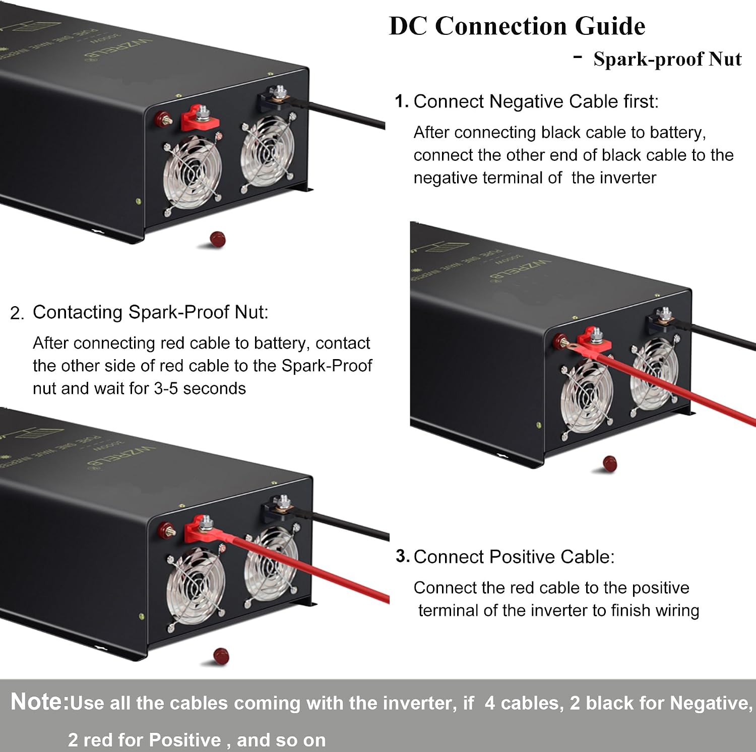 WZRELB 3500W 48V Pure Sine Wave Inverter,48 Volt DC to AC 120V 240V Split Phase Power Inverter,7KW Surge,5 AC Outlets,AC Hardwire Terminal,15ft LCD Remote Panel, SPWR350048