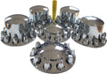 ABS Plastic Chromed Hubcaps Front and Rear Wheel Axle Cover Set with 33mm Thread-On Lug Nut Covers for Semi Trucks (Dome)
