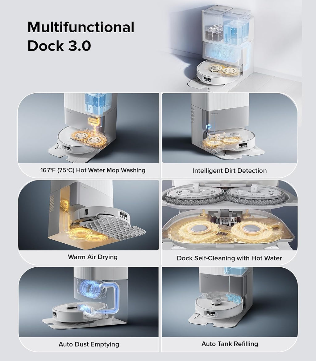 roborock Qrevo Edge Robot Vacuum and Mop Combo with 6 Packs Disposable Dust Bags Bundle