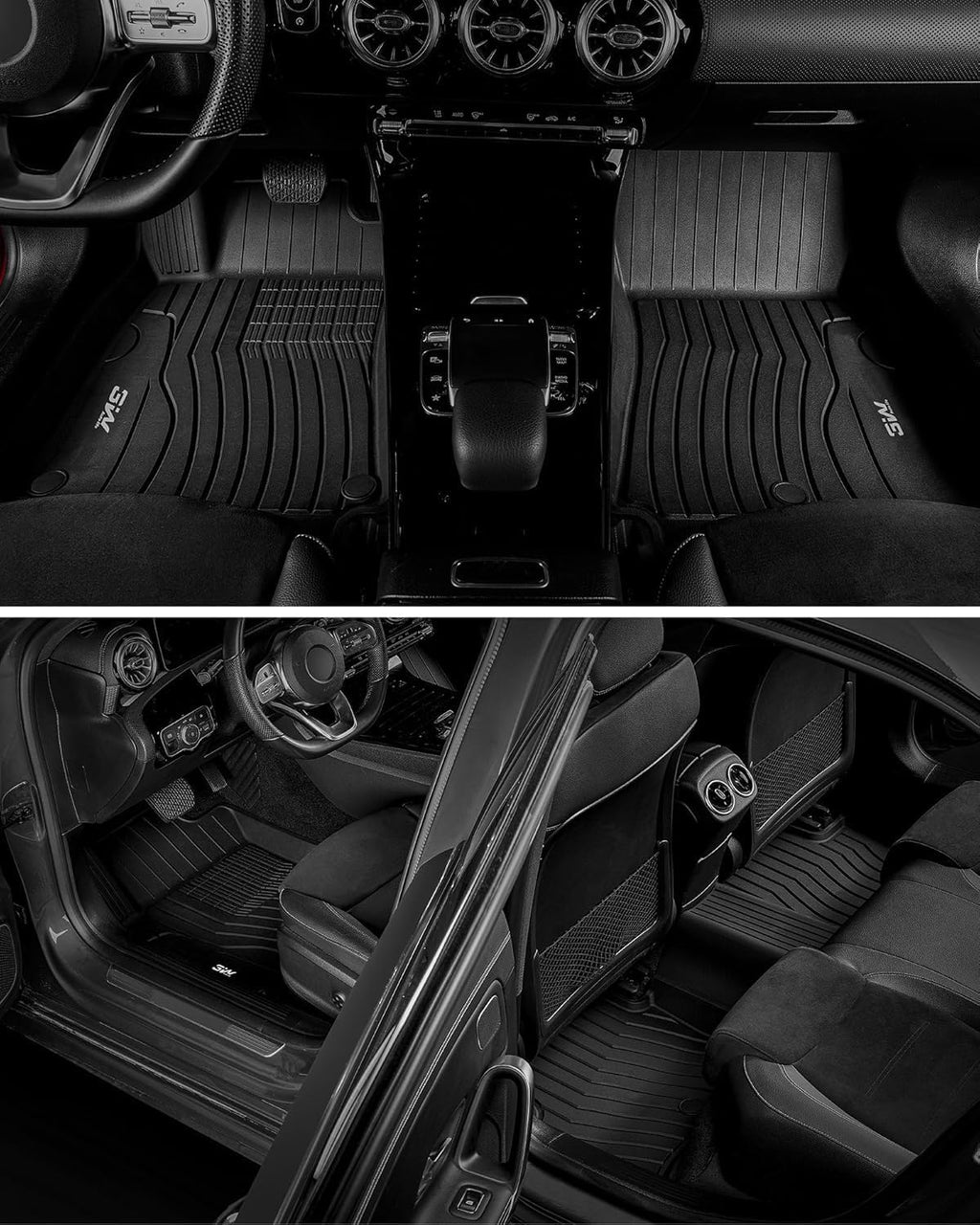 3W Floor Mats & Cargo Liner for Mercedes Benz GLC 2016-2022, TPE All Weather Custom Fit Floor Liner & Trunk Mats, Car Mats for GLC300/GLC350e/GLC43 AMG/GLC63 AMG/GLC63 AMG S Accseeories, Black