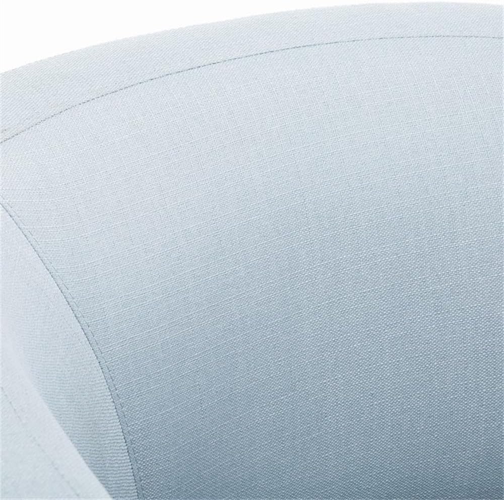 Infinity Polyester Fabric Swivel/Rocker Barrel Accent Chair with Pocket Coil Seat Cushion, 360 Degree Swivel, No Assembly Required, in Sky Blue Finish