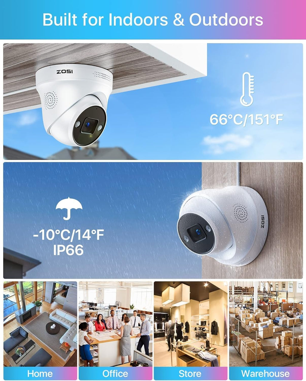 ZOSI 16CH 4K PoE Security Camera System,8X 5MP Outdoor Indoor PoE Cameras with 2-Way Audio,Person Vehicle Detection,Color Night Vision,16Channel 8MP NVR with 4TB HDD for Home Business 24/7 Recording