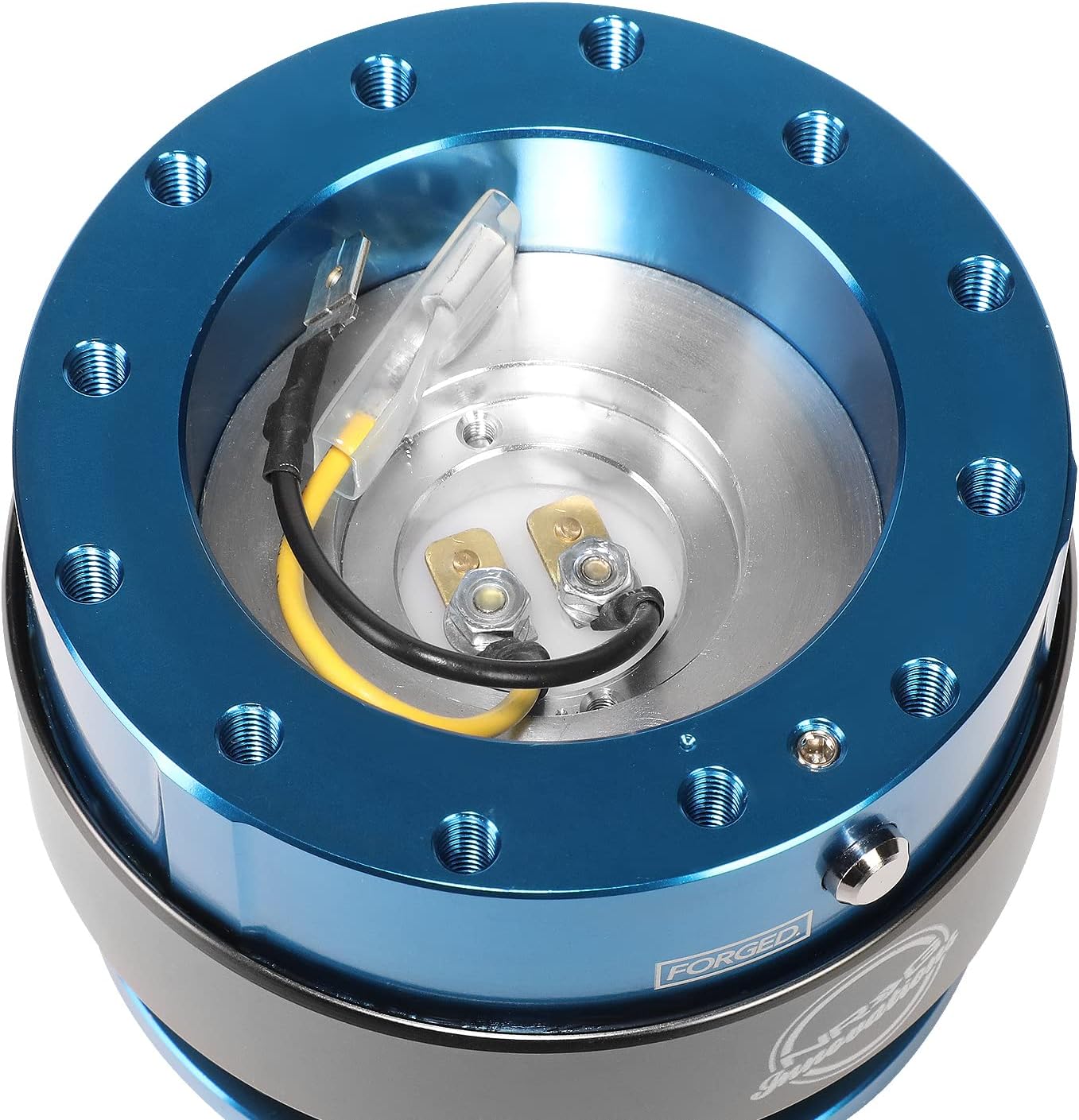 NRG Innovations-TI Full T-6061 Aluminum Steering Wheel 6-bolt Hub Gen 2.0 Quick Release Adaptor Kit Blue, NRG-SRK-200BL
