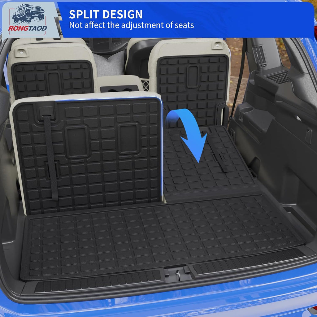 Rongtaod Floor Mats Compatible with 2023 2024 2025 2026 Honda Pilot 7&8-Seater Cargo Mat Trunk Mat Cargo Liner Kick Mats Back Seat Cover TPE All Weather Pilot Accessories (Floor Mats Full Set 7pcs)