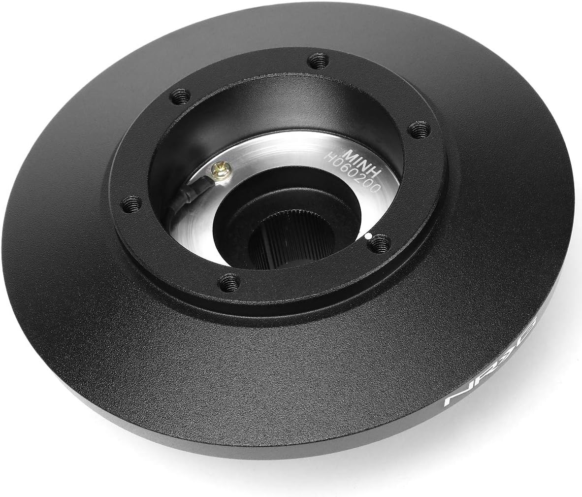 NRG Innovations Racing Style Steering Wheel Short Hub, Lockable Aluminum Steering Shaft, 6x70mm Bolt Pattern Quick Release Adapter Unit, Compatible For 07-13 Mini Cooper, Black, NRG-SRK-MINH