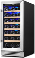 Yeego Wine Fridge – 15 Inch 33 Bottle Wine Cooler Refrigerator with Glass Door, 40-65℉ Built-In or Freestanding, Adjustable Shelves Wine Fridge Ideal for Home Bar & Kitchen