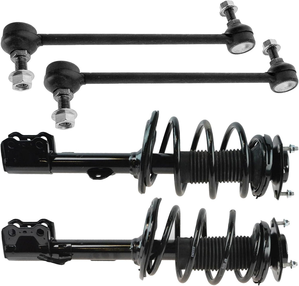 TRQ Front Suspension Kit Complete Strut & Coil Spring Assembly Sway Bar Stabilizer Link Compatible with 2010-2015 Lexus RX350 RX450h