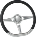 14' Satin Billet Steering Wheel with Half Wrap and Horn Button (Black)