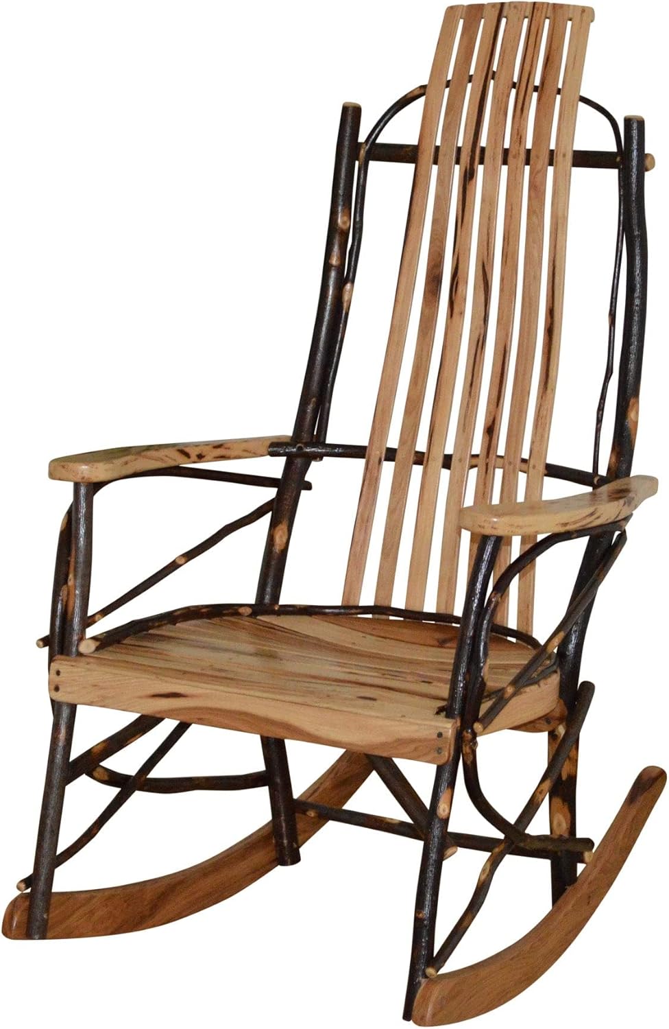 Amish-Made Medium Rustic Hickory Rocking Chair