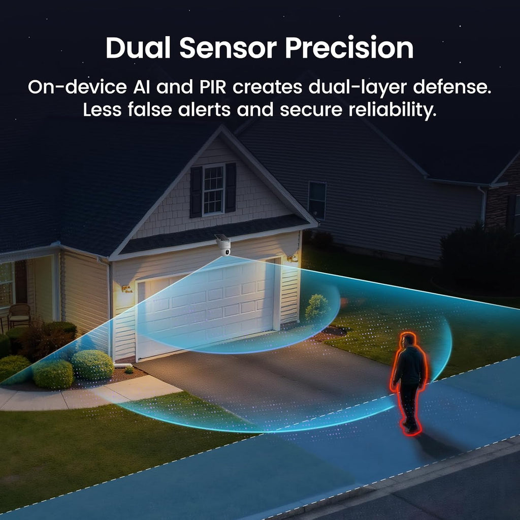 aosu SolarCam D1 Max 4-Cam Kit, 4K Solar Security Cameras Outdoor Wireless, 360° Pan & Tilt Coverage, Auto Tracking, Color Night Vision, No Subscription Required, Local Storage up to 1TB