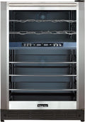 Magic Chef 24 in W 44 Bottle/140 Can Dual Zone Wine and Beverage in Stainless Steel