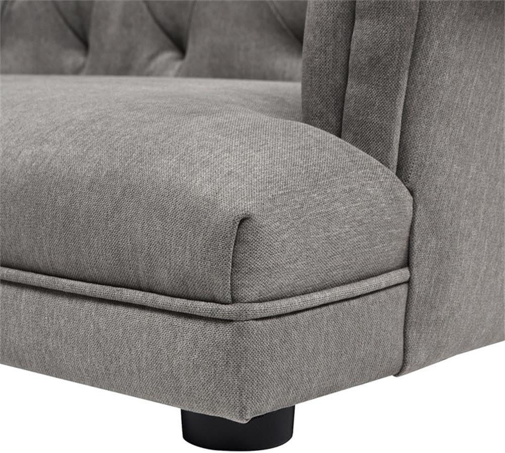 Pemberly Row 36.5' Chesterfield Dog Sofa Bed Medium Uptown Gray