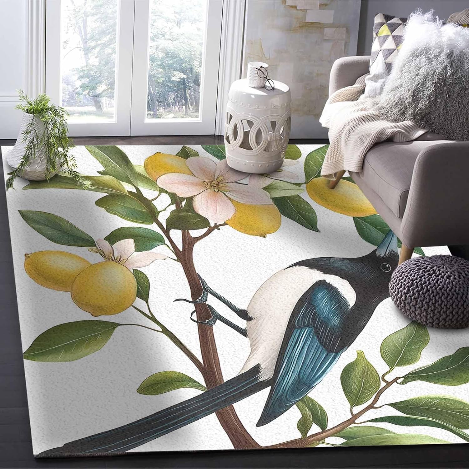 Area Rugs, Absorbent Non-Slip Rectangle Rug Indoor Carpets with Rubber Backing Throw Rug for Bedroom,Living Room,5x7 Ft