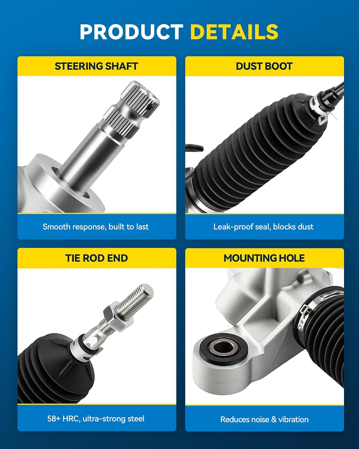 PHILTOP Hydraulic Power Steering Rack & Pinion Kit for 2008-2012 Accord, with Outer Tie Rod Ends, Replace# 26-2746