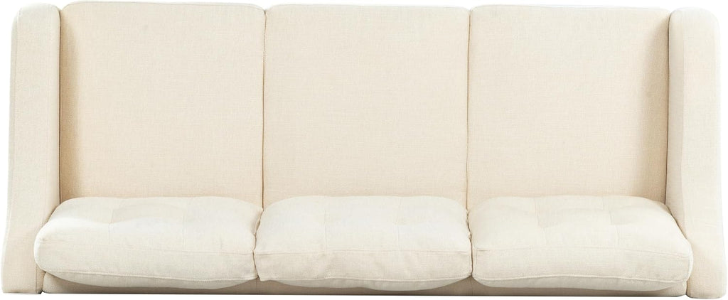 SAFAVIEH Couture Furniture Collection Nathaniel Cream Tufted 3-Seater Sofa