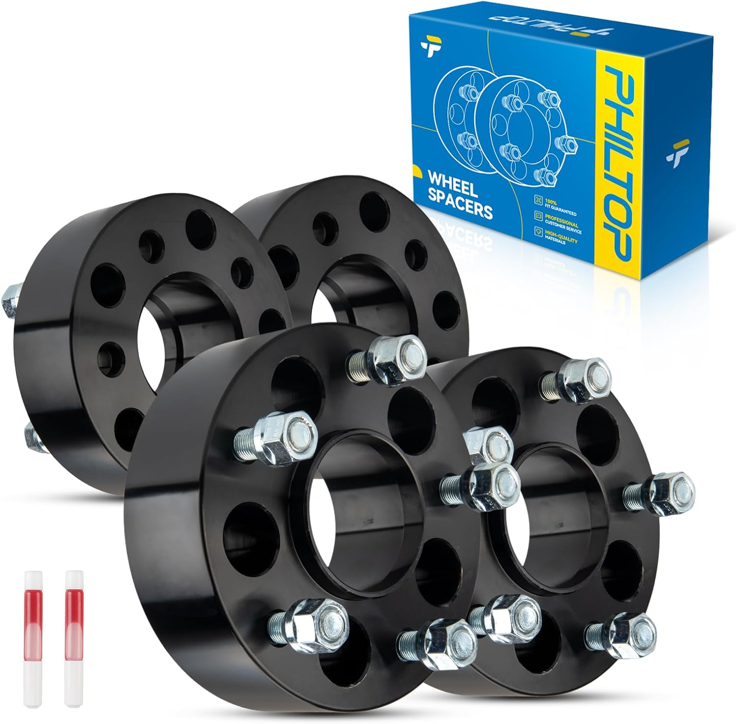PHILTOP 5x4.5 to 5x5 Wheel Adapters,2' Hub Centric Adapters Change Bolts Pattern fit for 1987-1995,1997-2006 Wrangler; 2002-2012 Liberty; 1984-2001 Cherokee, Thread Pitch 1/2'x20 Hub Bore 71.5mm -4pcs