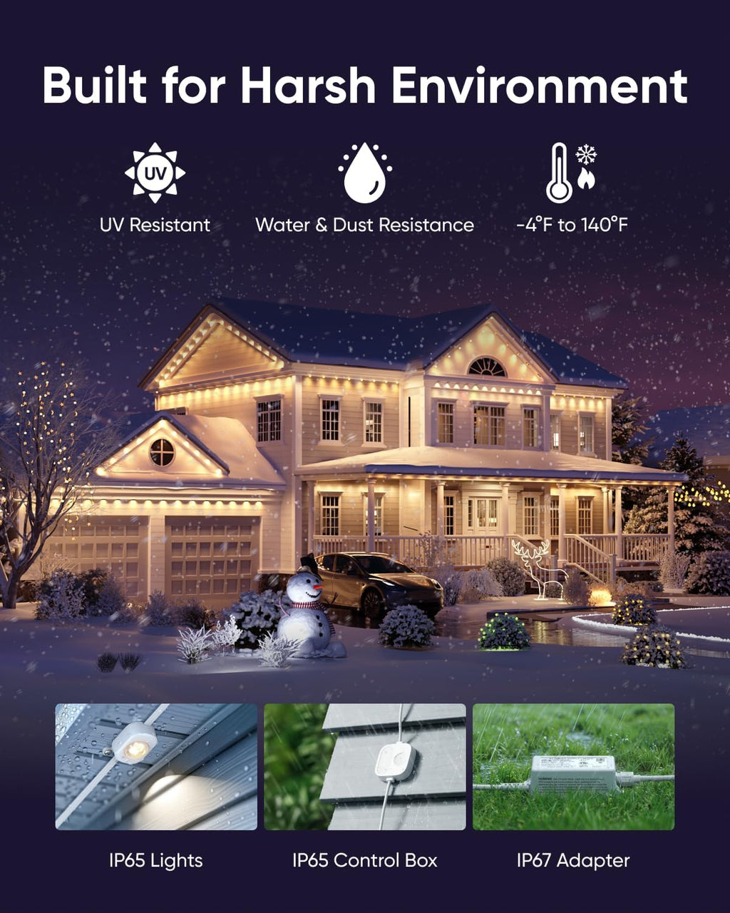 eufy Permanent Outdoor Lights E22, 100ft with 60 Triple-LED Lights, Smart RGBWW Lights +E340, Security Camera Outdoor, 24/7 Recording, 2.4G/5G Wi-Fi