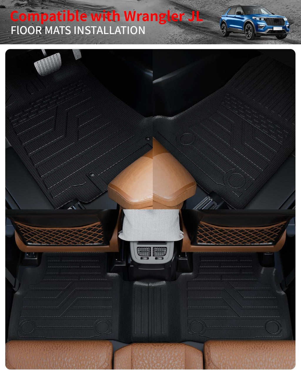 Floor Mats Compatible with 2020-2025 Subaru Outback Cargo Liner Cargo Mat Trunk Liner TPE All Weather Back Seat Cover Protector 2024 Outback Accessories (Trunk Mat+Bakcrest Mats+Floor Mats)