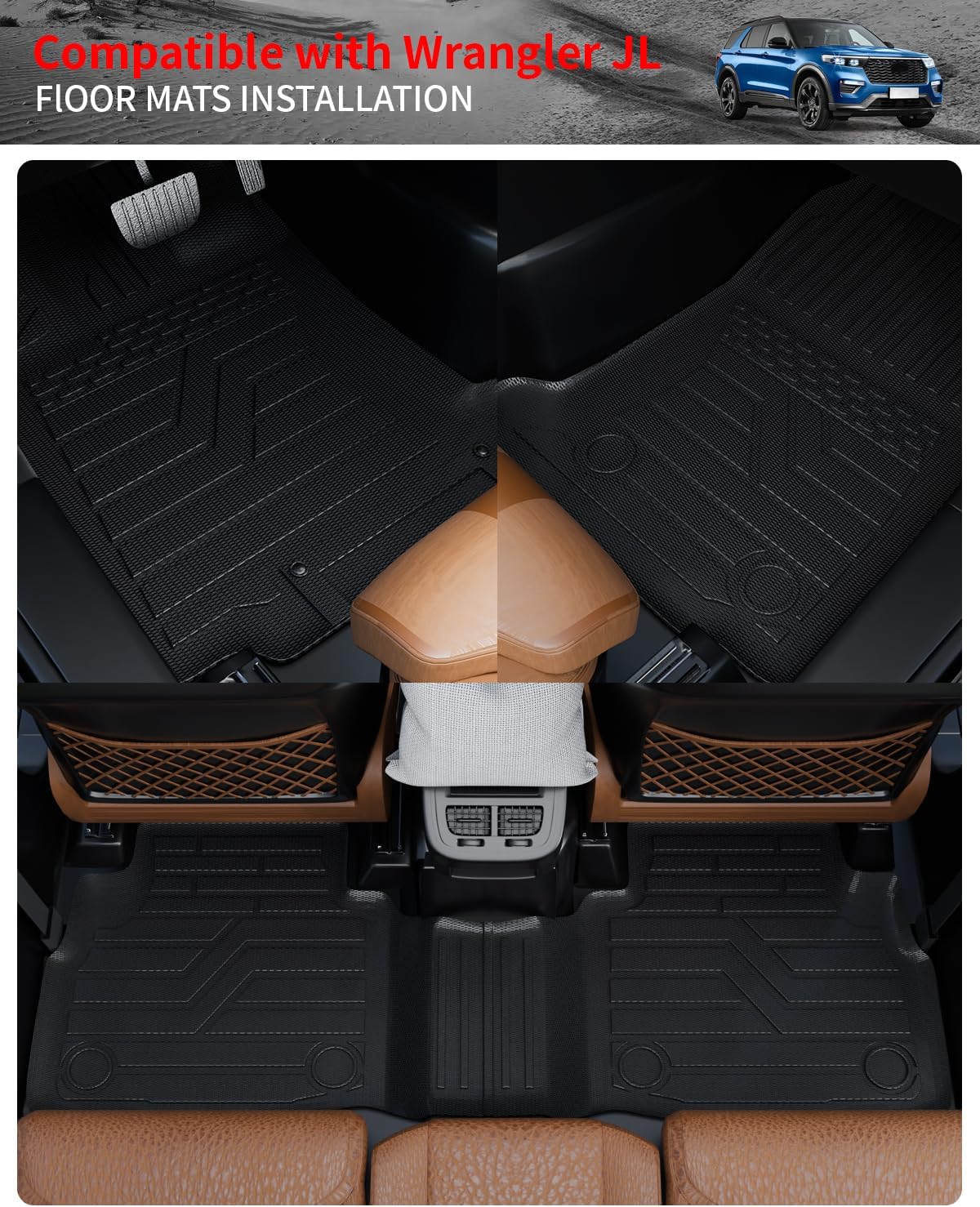 Floor Mats Compatible with 2020-2025 Subaru Outback Cargo Liner Cargo Mat Trunk Liner TPE All Weather Back Seat Cover Protector 2024 Outback Accessories (Trunk Mat+Bakcrest Mats+Floor Mats)