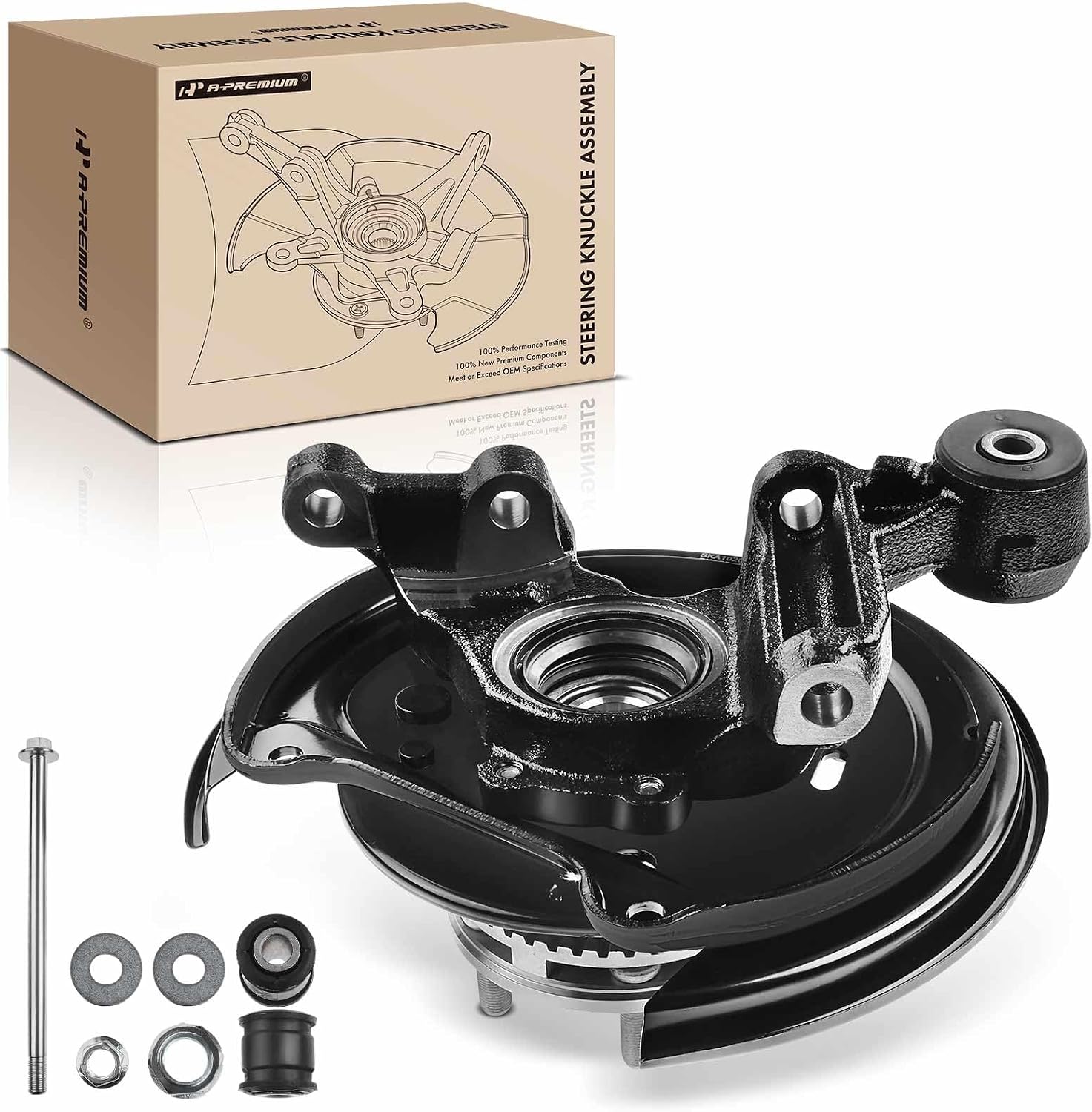A-Premium Rear Left Steering Knuckle & Wheel Bearing Hub Assembly Compatible with Subaru Forester 2003-2008, Driver Side, Rear Disc Brakes Only