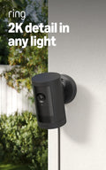 Ring Outdoor Cam Plus, Plug-In (newest model), Home or business security, Wide-Angle 2K Video with Ring Vision, Low-Light Sight for full-color night vision, Mount-Anywhere Versatility, 2-pack, Black
