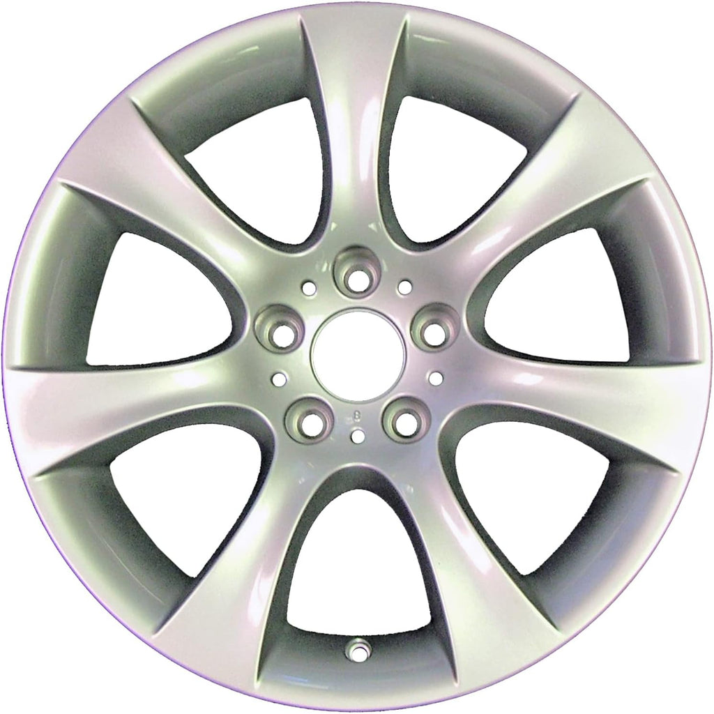7-Spoke Alloy Wheel | 18x9 Silver Rear Aluminum Rim | 5x120mm Bolt Pattern | 32mm Offset | Compatible with 2004-2010 BMW 5 Series