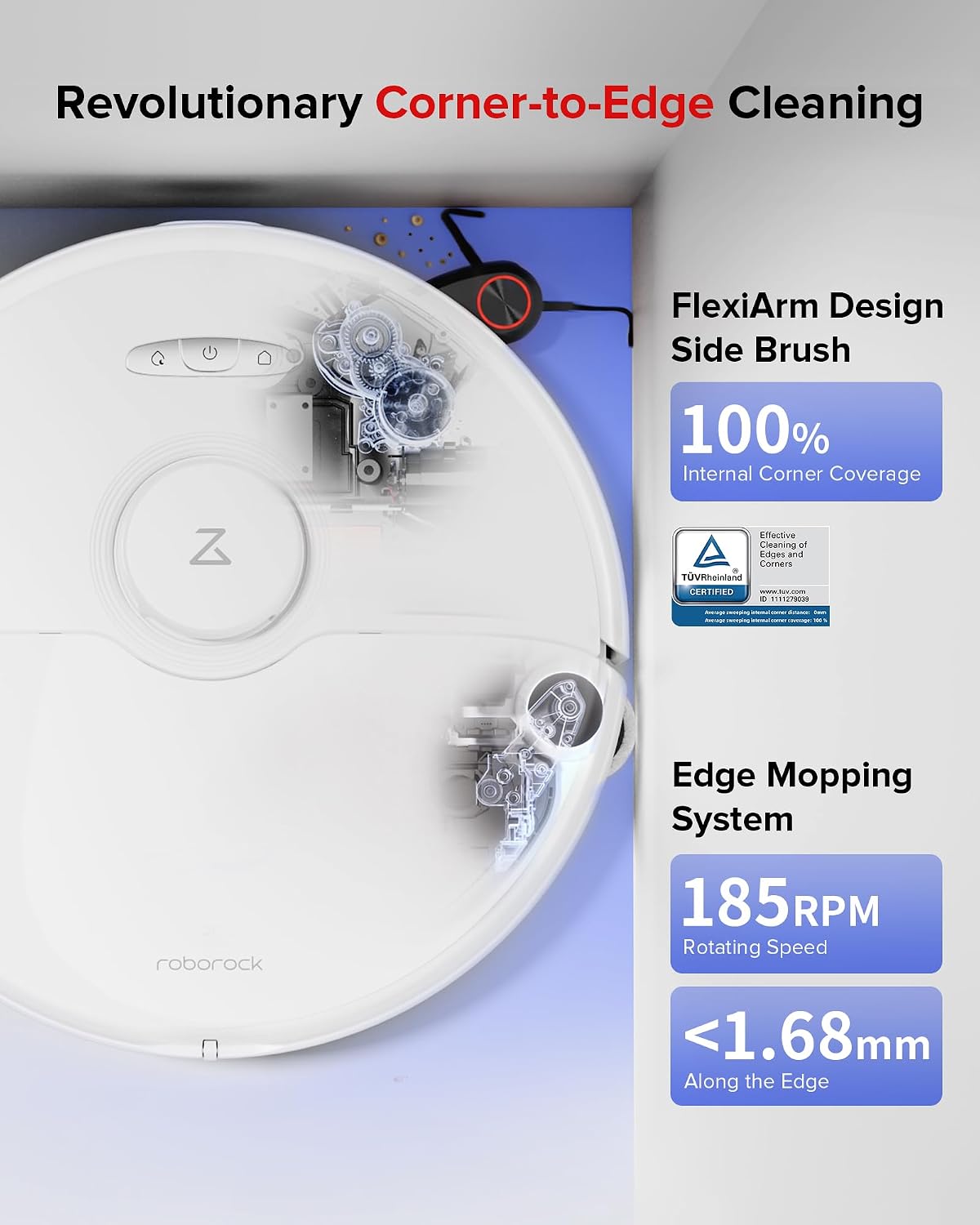 roborock S8 Max Ultra Robot Vacuum and Mop, Auto Mop Washing&Drying, Dirt Detection, Self-Emptying, 8000Pa Suction, 20mm Mop Lifting, White (Renewed)