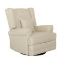 Evolur Melbourne Wing Back Swivel Glider I Nursery Glider I Durable Soft Fabric I Bonus Pillow