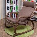 Rocking Chair Indoor, Glider Rocking Chair with High Backrest, Modern Accent Chair Nursery Chair with Wood Legs, Comfy Armchair Rocking Chairs for Living Room, Bedroom, Offices,Brown b