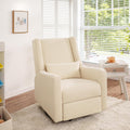 Naomi Home Tanya Luxury Motion Recliner Chair, Cream – Plush Upholstered Glider Rocker with USB Charging, Swivel, and Lumbar Support for Nursery Comfort, 275 lbs Capacity