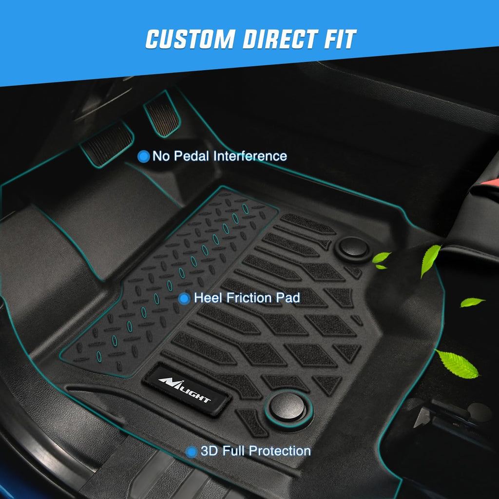 Nilight TPE Floor Mats for Ford F250 F350 F450 Super Duty Crew Cab 1999 2000 2001 2002 2003 2004 2005 2006 2007 All Weather Custom Fit Heavy Duty Floor Liners