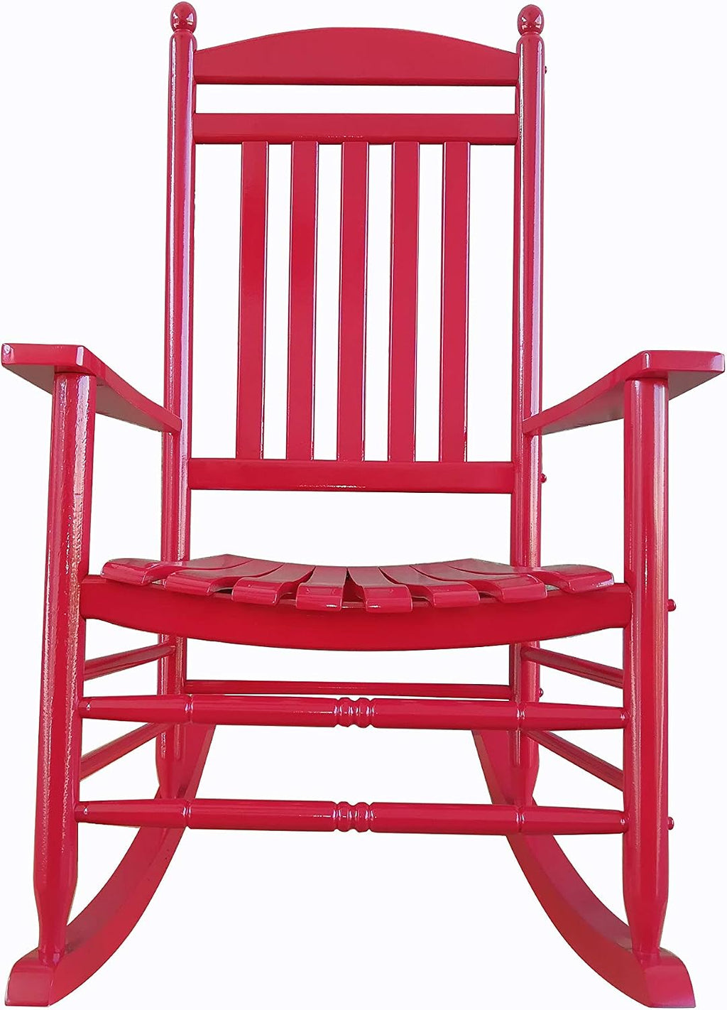 Rocking Rocker-A040RD Red Wood Porch Rocker/Outdoor Rocking Chair -Easy to Assemble-Comfortable Size-Outdoor or Indoor Use