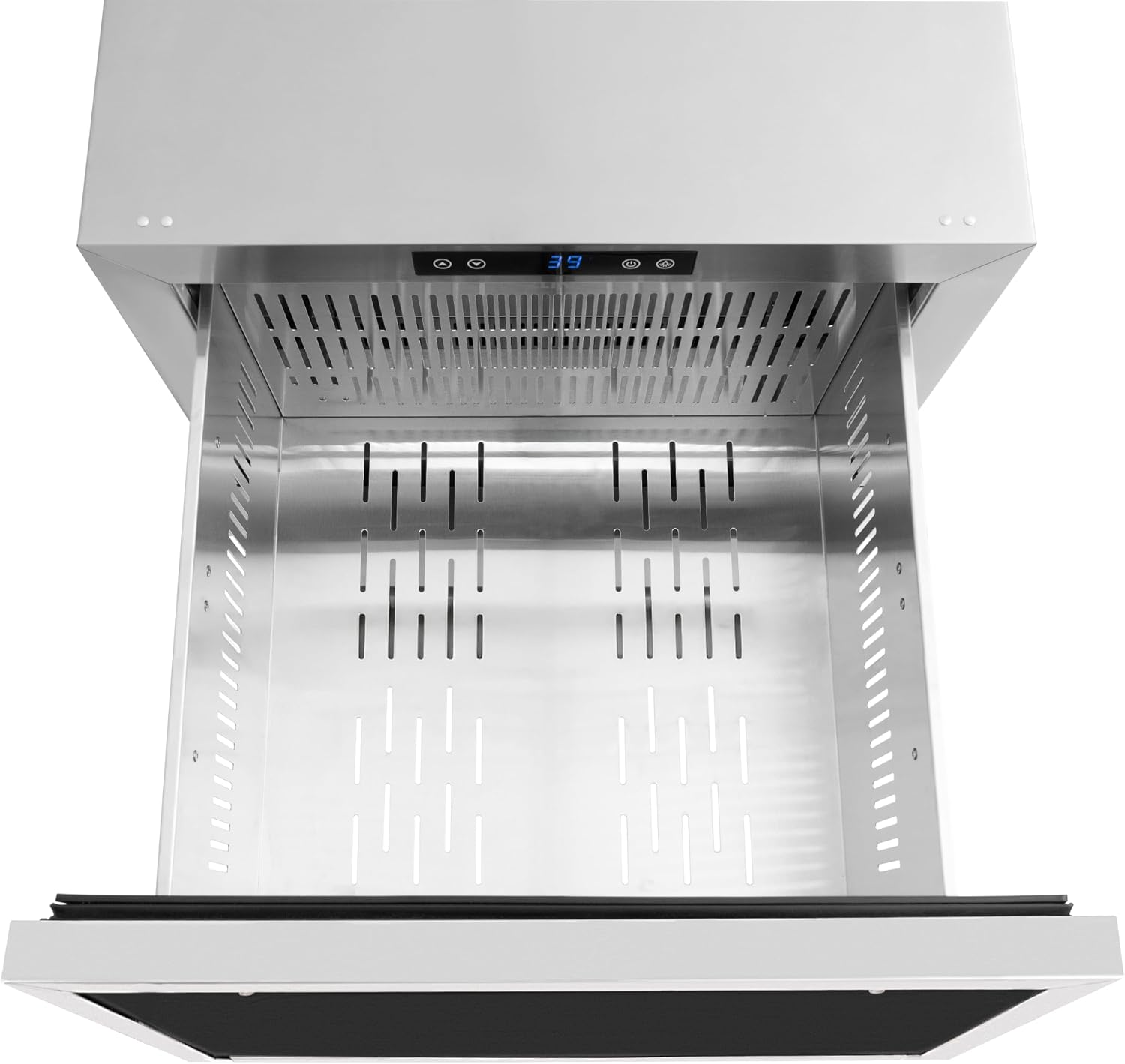 ZLINE Autograph Edition 24 in. Touchstone 168 Can Outdoor-Rated Dual Refrigerator Drawer with Panel-Ready Doors and Champagne Bronze Handles (RDSPOZ-24-CB)