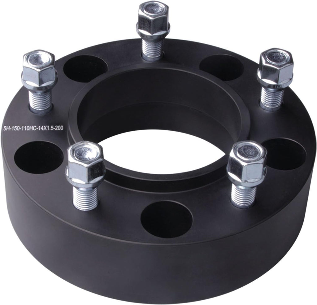 4pc Forged 5x150 Hubcentric Wheel Spacers 2 Inch with 14x1.5 Stud 110mm Hub | Compatible with Toyota 5 Lug for 2007-2021 Tundra, 1998-2021 Land Cruiser, 2008-2022 Sequoia, 2008-2021 LX 570