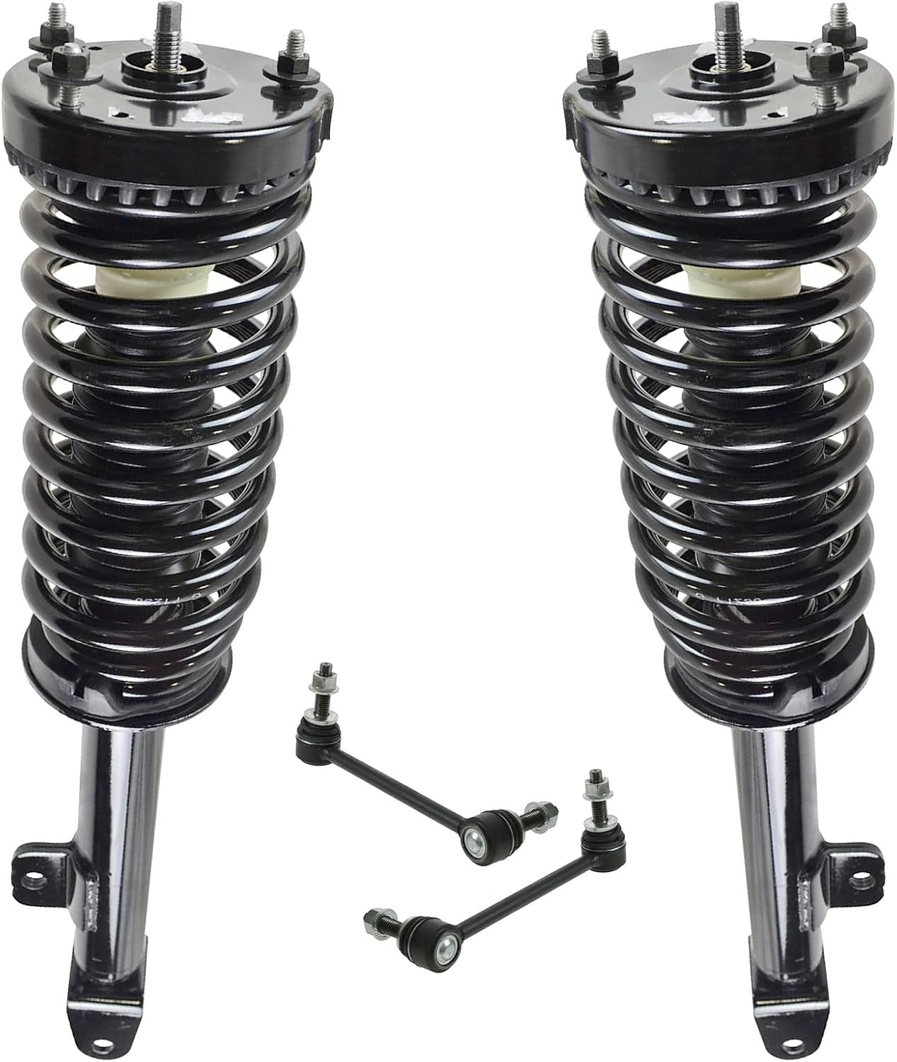 TRQ Front Suspension Kit Complete Strut & Coil Spring Assembly Sway Bar Stabilizer Link Compatible with 2005-2010 Chrysler 300 2006-2010 Dodge Charger 2005-2008 Magnum