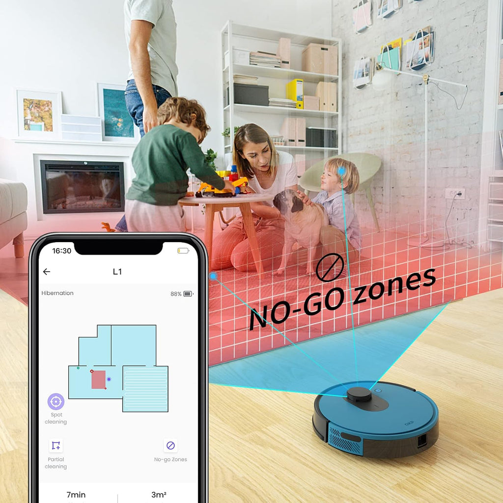 OKP Robot Vacuum L1 – 4000Pa Ultra Suction, LiDAR Mapping, Self-Cleaning Brush, WiFi/App/Alexa Control, 52dB Quiet, Ideal for Pet Hair, Carpets & Hard Floors