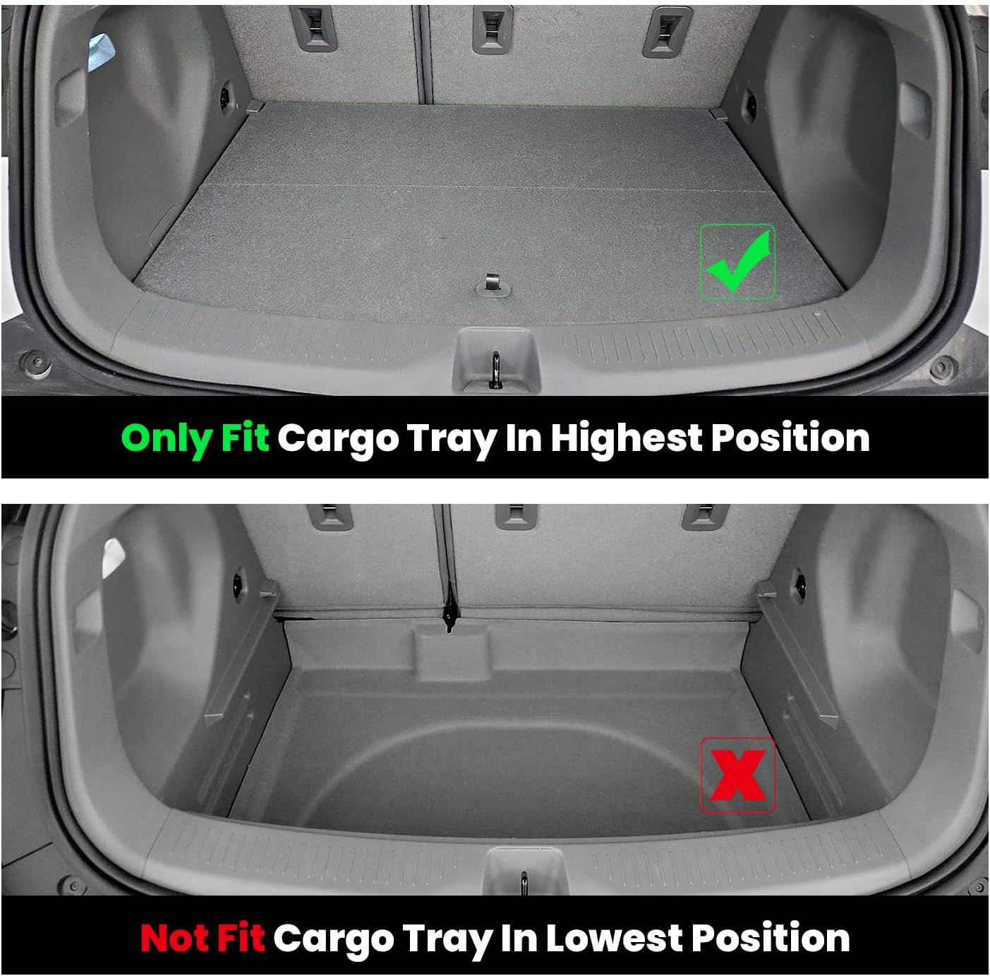 LASFIT Floor Mats & Cargo Liner for Chevy Bolt EV 2027/Bolt EUV 2022-2023 (Not EV), All Weather TPE Custom Fit Floor Mats for Car, Car Mats for Chevy Bolt EUV Accessories (Fit in Upper Position)