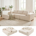 DUMOS 108' Boneless Couch, Cloud Sectional Couch with L-Shape Chaise, Modular Sectional Sofa with Deep Seat, Upholstered Couch for Living Room Bedroom, No Assembly Required, Beige, Left Facing Chaise