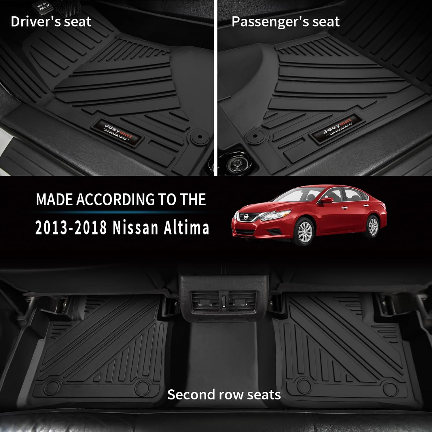 for 2013-2018 Nissan Altima Floor Mats and Cargo Trunk Liner Set All Weather TPE Rubber Mat Accessories (for 13-18 Nissan Altima)