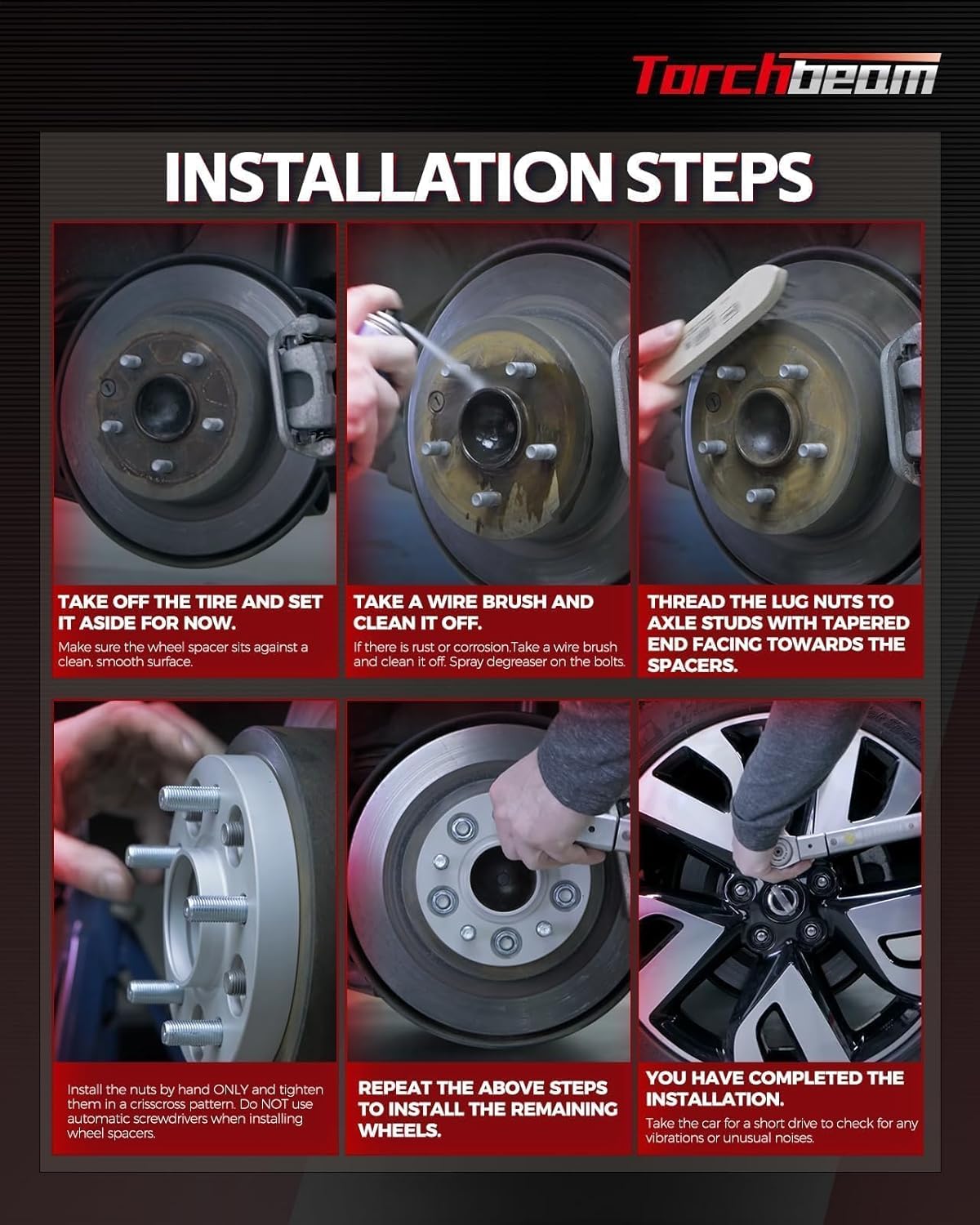 Torchbeam 8x6.5 to 8x180 Wheel Adapters 1.5 inch, M14X1.5 Thread Pitch, 130mm Hub Bore for Silverado 2500 HD, Express 3500, Express 2500, K2500, Savana 2500, Silverado 2500, Change Bolt Partern, 4pcs