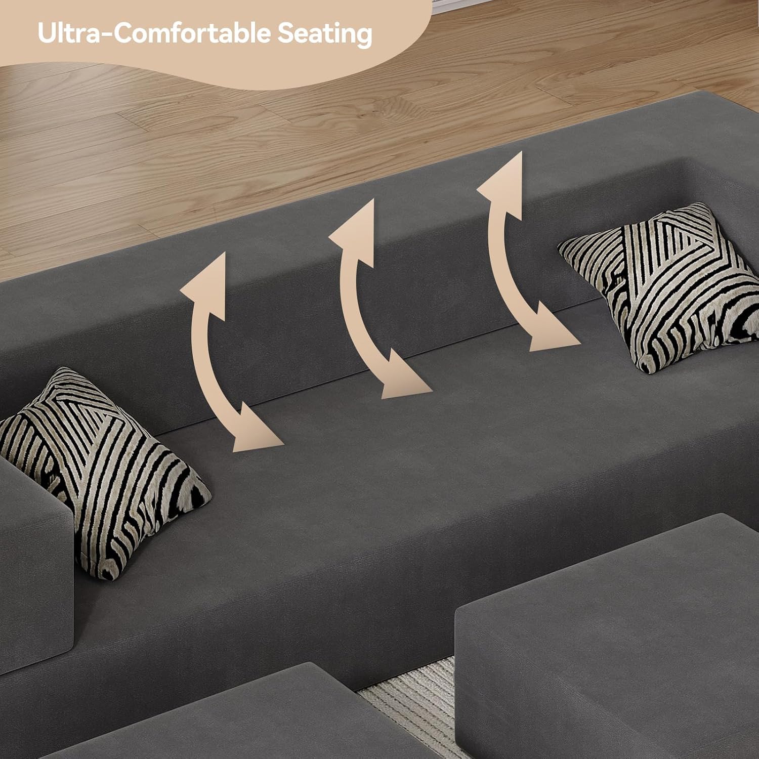 80'' Folding Bed Couch, Foam Floor Sofa with 3Ottomans& Washable Velvet Cover,Modular Sectional Sofa Futon Sleeper Convertible Memory Mattress for Guest/Living Room/Playroom,Queen,Deep Grey