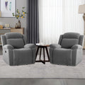 HAOMARKETS Rocker Recliner Chair Set of 2 for Adults, Manual Recliner Chair with Overstuffed Backrest and Armrests, Upholstered Rocking Reclining Sofa Chair for Living Room, Grey