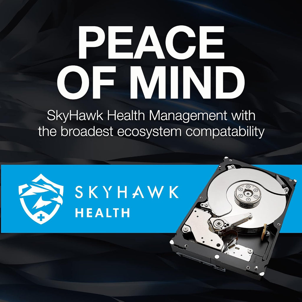 Seagate Skyhawk 8TB Video Internal Hard Drive HDD – 3.5 Inch SATA 6Gb/s 256MB Cache for DVR NVR Security Camera System with Data Rescue Services (ST8000VX010)